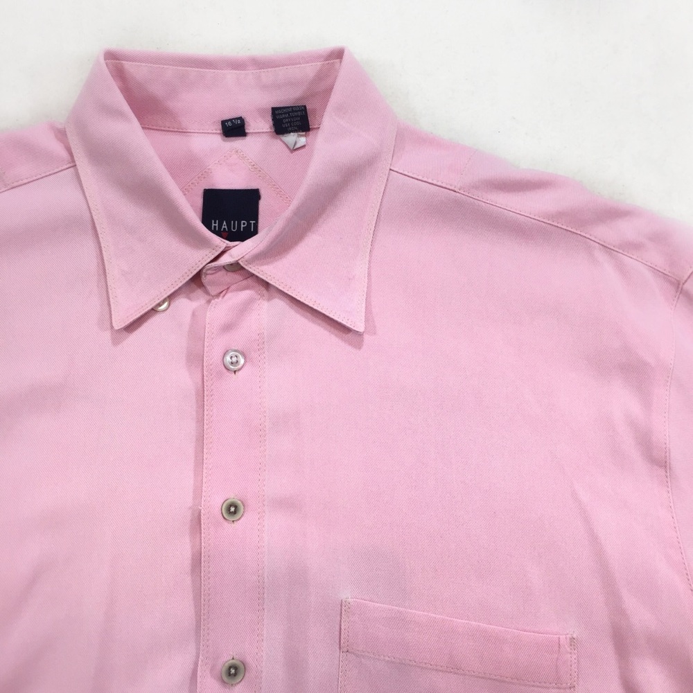 ❌ SOLD Men’s Pink Work Shirt Haupt of Germany Size L 16.5
